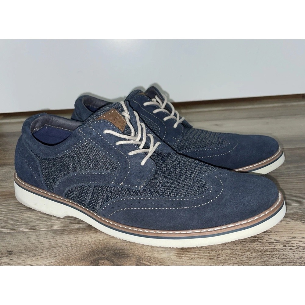 Nunn Bush Barklay Wingtip Oxford Men's Oxford-Size 11M—Navy‎ Multi